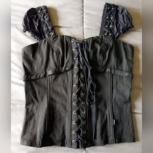 Vintage Tripp nyc Y2K black corset top